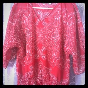 Chico’s red paisley shirt